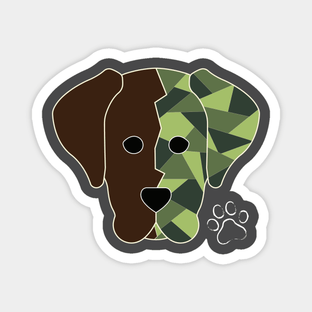 Geometric Chocolate Lab Magnet by Kali Farnsworth