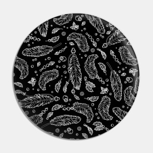 BW Feathers Pattern Inversed Pin