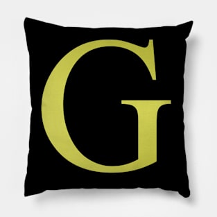 The Letter G in Shadowed Gold Pillow