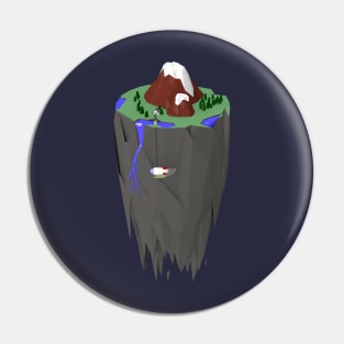 Floating Lo-Poly 3D Minimalist Island Pin