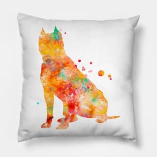 American Staffordshire Terrier Watercolor Painting 2 Pillow