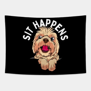 Sit Happens Cute Gift for Dog Lovers Tapestry