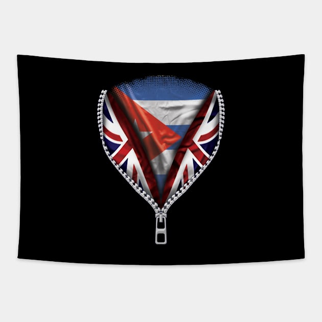 Cuban Flag  Cuba Flag zipped British Flag - Gift for Cuban From Cuba Tapestry by Country Flags