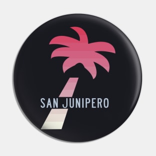 SAN JUNIPERO (Black Mirror) - TCKR Systems Palm Tree with Fading Paradise Pink Stripes Pin