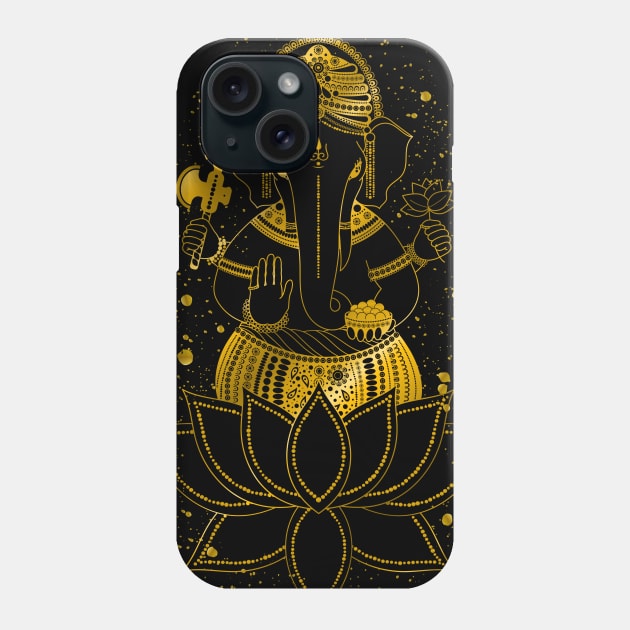 Golden Ganesha Phone Case by MarinaDemidova