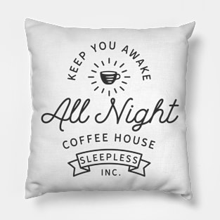 all night coffee house Pillow