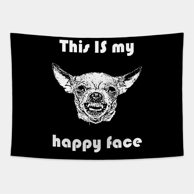 This IS my happy face Tapestry by childofthecorn