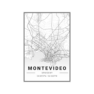 Montevideo Light City Map T-Shirt