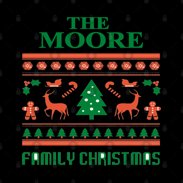 Family Christmas - Groovy Christmas MOORE family, Family Christmas T-shirt, Pjama T-shirt by DigillusionStudio