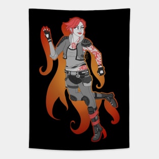 Commander Lilith, The Firehawk (Monochrome Version) Tapestry