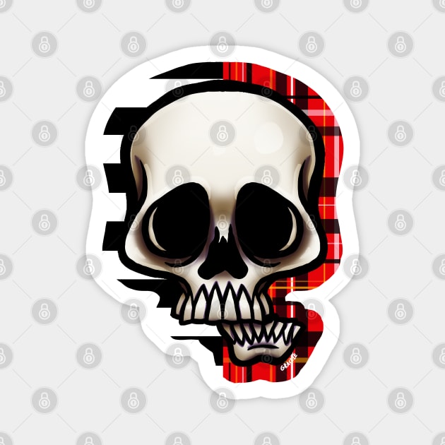 Split Pattern Skull Magnet by Jan Grackle