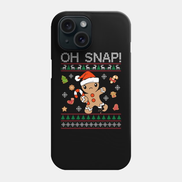 Oh Snap Gingerbread Cookie Christmas Ugly Sweater Phone Case by antrazdixonlda