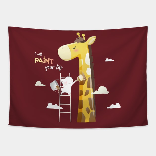 I will paint your life giraffe Tapestry by Mako Design 