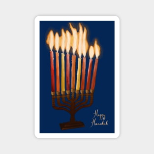 Happy Hanukkah Menorah Drawing Magnet