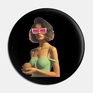 vaporwave girl Pin