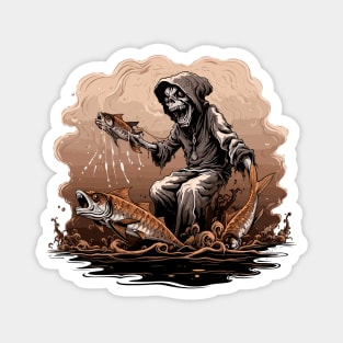 Halloween Fishing Design Magnet