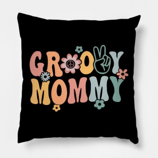 Groovy Mommy Retro Mom Matching Family 1St Birthday Party Pillow