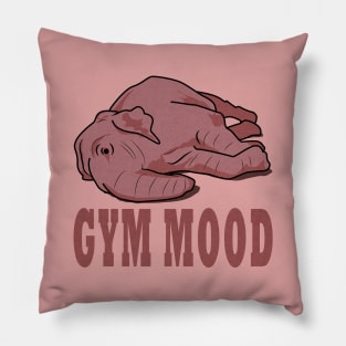 Pink elephant thinking about going to the gym Pillow