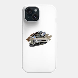 R34 Skyline Art Print Phone Case