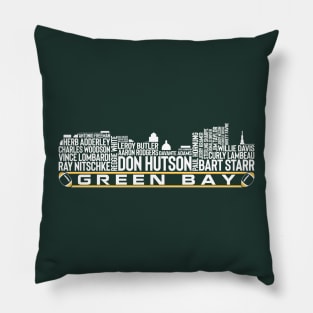 Green Bay Football Team All Time Legends, Green Bay Skyline Pillow