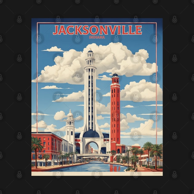 Jacksonville Florida United States of America Tourism Vintage Poster by TravelersGems