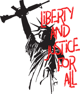 Pro Liberty and Justice For All - Second Amendment 2A Lady Liberty With Raised Firearm Magnet