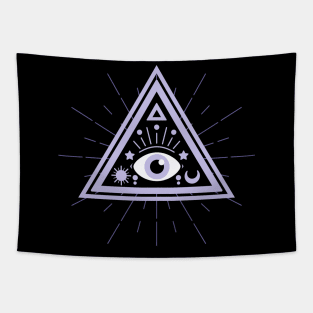 All Seeing eye Purple Black Tapestry