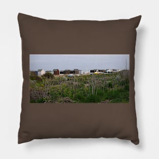 Beach huts on Kingsdown Beach Kent England Pillow