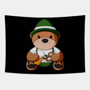 Boy Oktoberfest Teddy Bear Tapestry