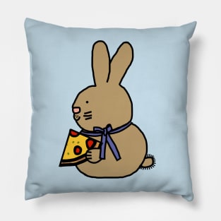 Cute Bunny Rabbit with Pizza Slice Pillow