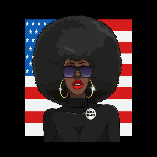 Black Panther Party Afro American Flag by Noseking
