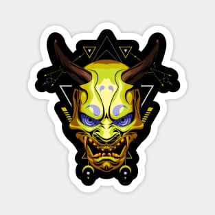 oni mask sacred geometry Magnet