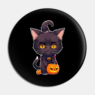 spooky tomcat cat pumkin Pin