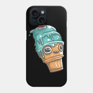 Blue cone ice cream character Phone Case