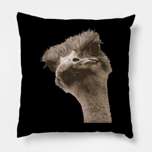 Ugly Faced Ostrich Vector Cut Out Pillow