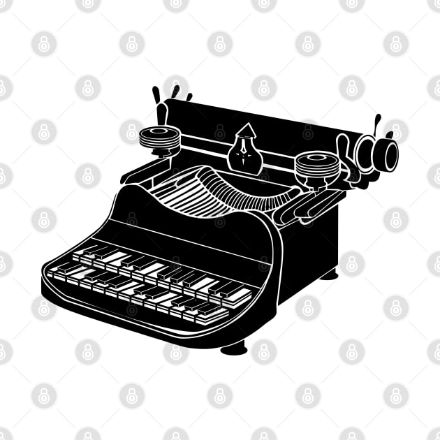 Typewriter as a piano illustration by ShirtyLife