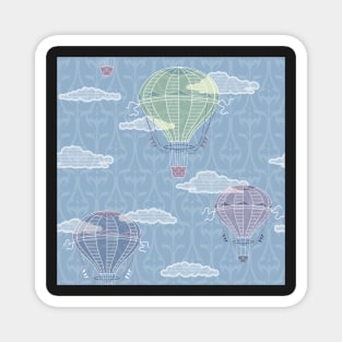 Hot air balloons on art nouveau pattern Magnet