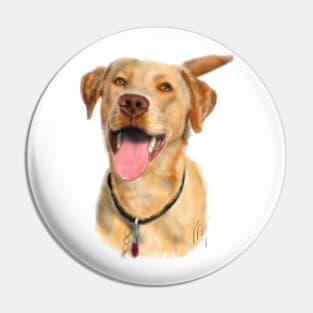 Happy Yellow Labrador Retriever Dog Pin