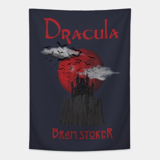 Dracula cover distressed Tapestry by hauntedjack