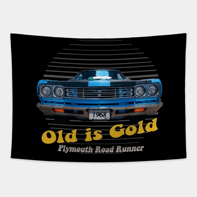 Plymouth Road Runner Hemi American Muscle Old is Gold Tapestry by Jose Luiz Filho