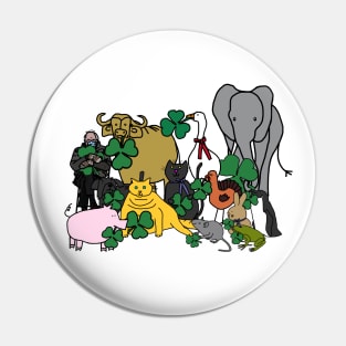 St Patricks Day Shamrock Animals and Bernie Sanders Pin