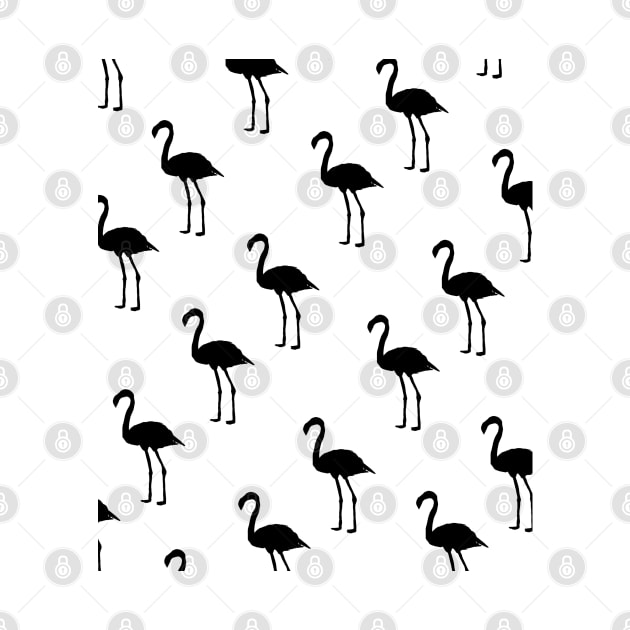 Monochrome Flamingos by OneThreeSix