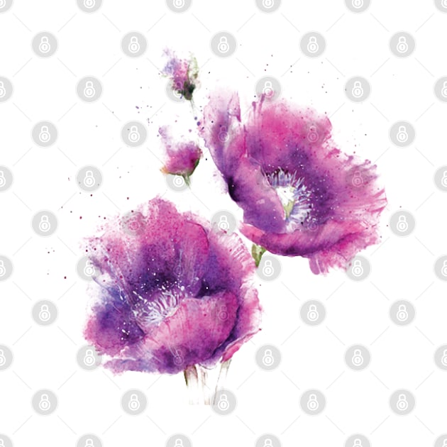 Watercolor purple flower by Madelyn_Frere