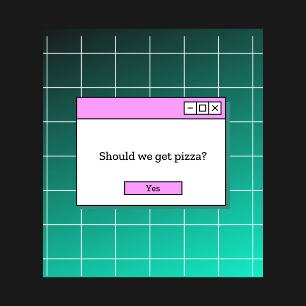Should we get pizza? 80s T-shirt by GenerativeCreations