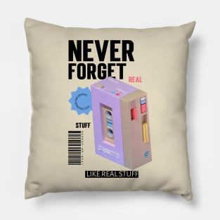 Never Forget Cassette Retro Vintage 60s 70s 80s 90s Pillow