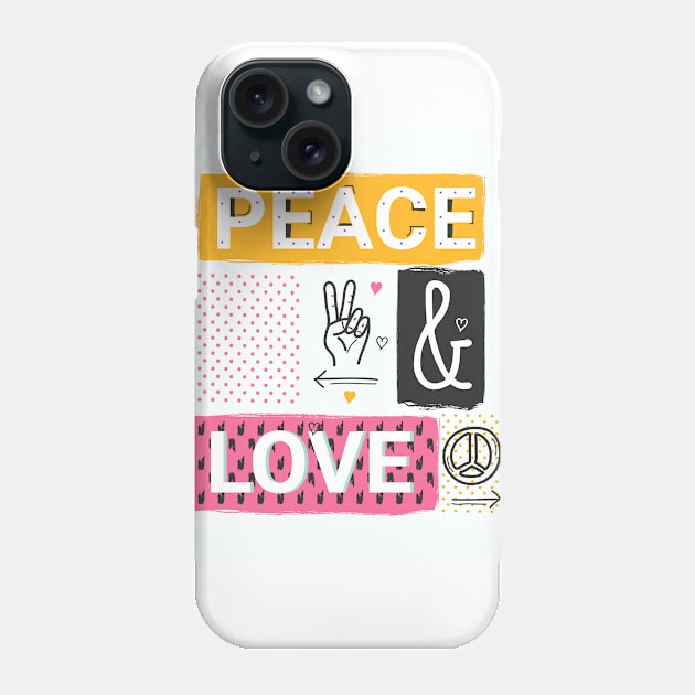 Peace And Love artwork designs Phone Case by Superior T-Shirt