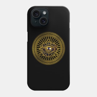 All Seeing Mystic Eye Gold on Nebula Sky Phone Case