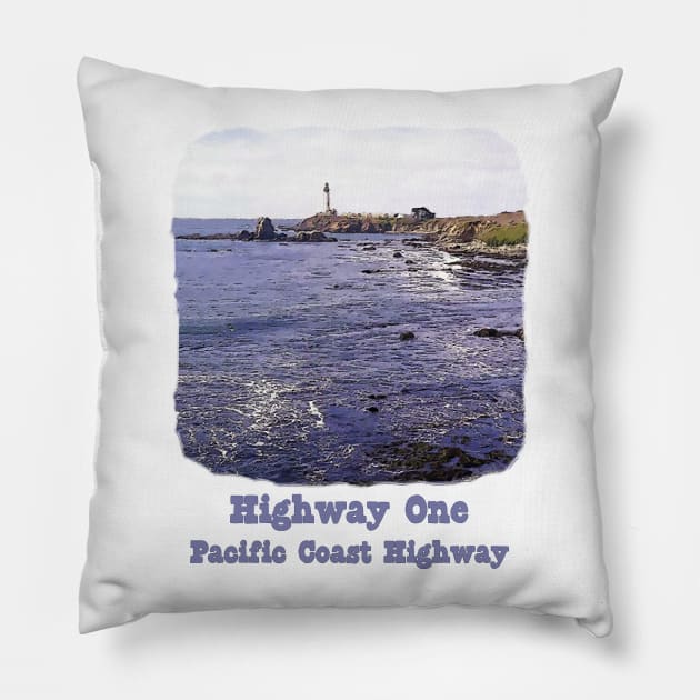 Pacific Coast Highway California, Highway One Pillow by jdunster