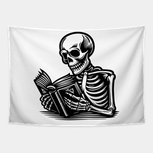 skeleton reading a book Tapestry