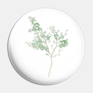 Green Watercolour Tree Pin